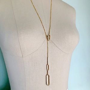 Henri Bendel long crystal loop necklace .